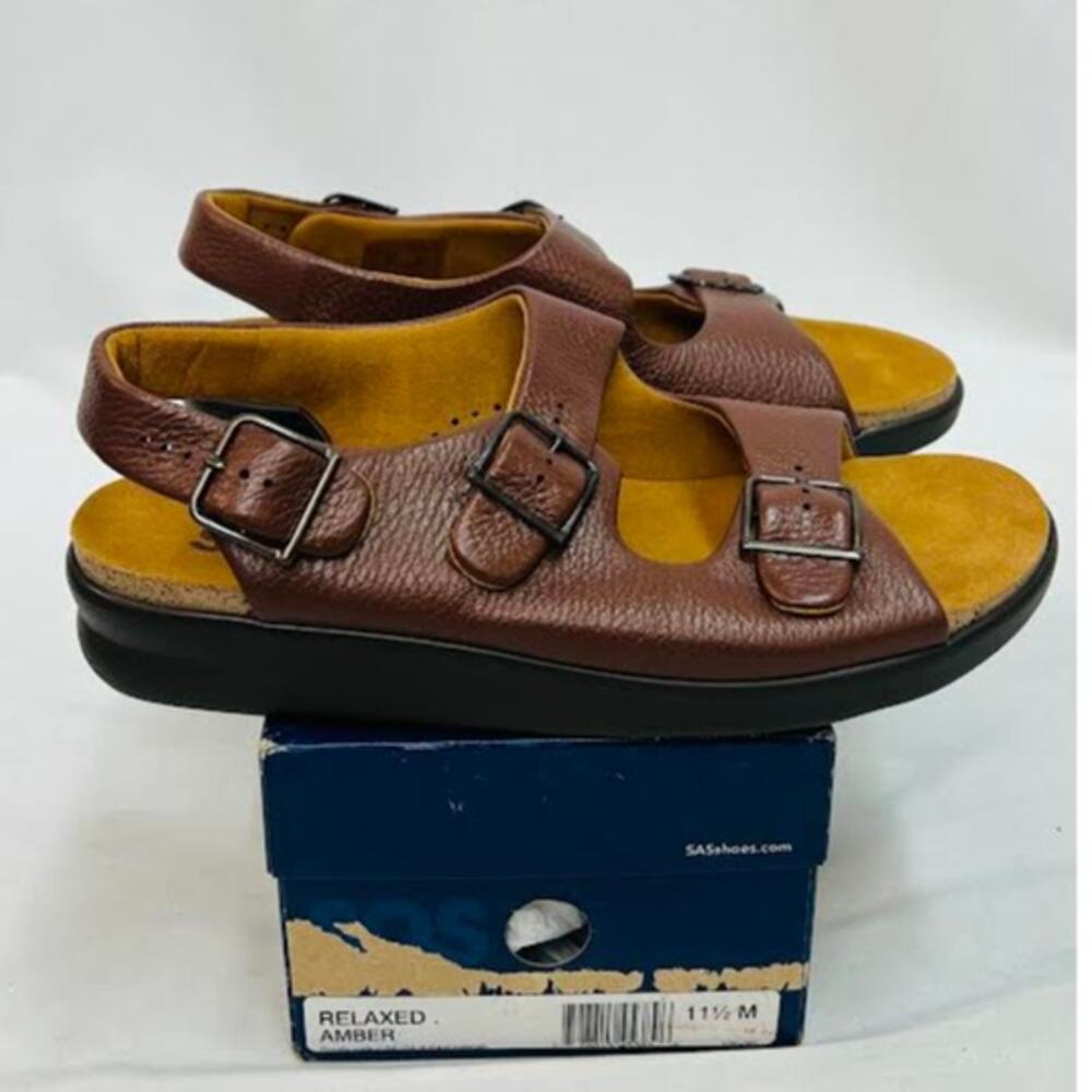 NWB! SAS Relaxed Walking Comfort Sandal Amber‎ 11.5 M (M) (B)